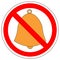 Prohibition sign of handbell, vector.