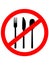 Prohibition sign icon. No food. Vector illustration.