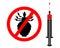 Prohibition sign for lice and inoculation