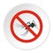 Prohibition sign mosquitoes icon, flat style