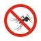 Prohibition sign mosquitoes icon, flat style