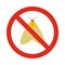 Prohibition sign moth icon, flat style