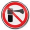 Prohibition sign for pepper spray
