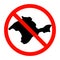 Prohibition sign on the silhouette of the Crimea peninsula for printing and laser cutting.Vector illustration.