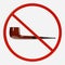 Prohibition Sign with Smoking Pipe