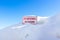 Prohibition sign on a snowdrift for winter sports enthusiasts