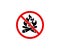Prohibition sign and symbol, cannot be bred bonfire and can\\\'t make fire, graphic design