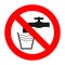 Prohibition sign to drink water, no water, dirty water