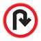 Prohibition Sign U-turn . Arrow Traffic Vector illustrations