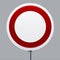 Prohibition signal. Traffic road signal with reflective texture. Isolated.