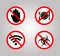 Prohibition Signs and Various warning sign icon Symbol Sign Isolate on White Background,Vector Illustration