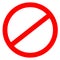 Prohibition stop sign with space for icon. Danger attention symbol
