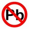 Prohibition symbol with lead - pb free illustration icon