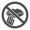 Prohibition of touching lips solid icon, Corona downturn concept, Covid-19 prevent measures sign on white background, Do