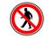 Prohibition of transit for pedestrians sign