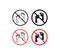 Prohibition walk barefoot icon. Sign no and footprint symbol. Sign danger zone vector flat