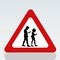 Prohibition for walking with smartphone on the road signal