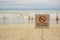 Prohibitive sign No Swimming at a beach