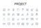 Project line icons collection. Venture, Initiative, Endeavor, Undertaking, Scheme, Assignment, Task vector and linear