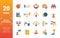 Project Management icon set. Include creative elements goal seeking, virtual team, budget, global management, team cohesion icons