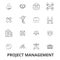 Project management, project, plan, consulting, chart, construction, engineering line icons. Editable strokes. Flat