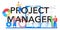 Project manager typographic header. Successful strategy planning, motivation