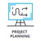 Project planning thin line icon, sign, symbol, illustation, linear concept, vector
