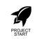 project start icon. Element of Software development signs with name for mobile concept and web apps. Detailed project start icon