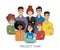 Project team avatars. Teamwork and brainstorming concept. Join our team concept. Flat vector
