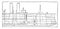 Projection Showing Position of Bow and Keel of the Maine, vintage illustration