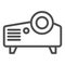 Projector line icon. Projection device, video and presentation item symbol, outline style pictogram on white background