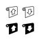 Projector screen control icons with direction arrows roll up and down. Blinds remote control buttons symbols.