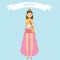 Prom queen flat illustration