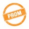 PROM text on orange grungy round stamp