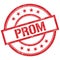 PROM text written on red vintage stamp