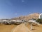 Promenade along the beach in the resort area of the Dead Sea