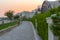 A promenade along the modern five-star hotel - Seaside Resort.