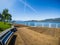 Promenade along the Okanagan Lake waterfront in Kelowna, BC