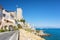 The promenade Amiral de Grasse along the coast to the old center of the French town Antibes