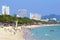 Promenade and beach in Dadonghai bay in Sanya, Hainan