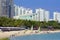 Promenade and beach in Dadonghai bay in Sanya, Hainan