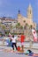 Promenade and beach in Sitges, Spain