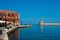 Promenade and lighthouse in Chania, Crete, Greece