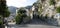 Promenade, parking and rocky coastline on the background in Sorrento. panorama