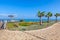 Promenade and viewpoint over shoreline in Ashkelon, Israel.