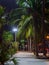 Promenade walkway along Jomtien Pattaya Beach at night time after reconstruction.