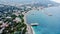 The promenade Yalta, Crimea, view of the beach with a quadcopter