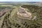 A prominent castle in ruins up on the hill - Castrojeriz, Castile and Leon, Spain