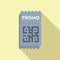 Promo qr code icon flat vector. Package rebate social