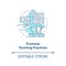 Promote farming practices turquoise concept icon